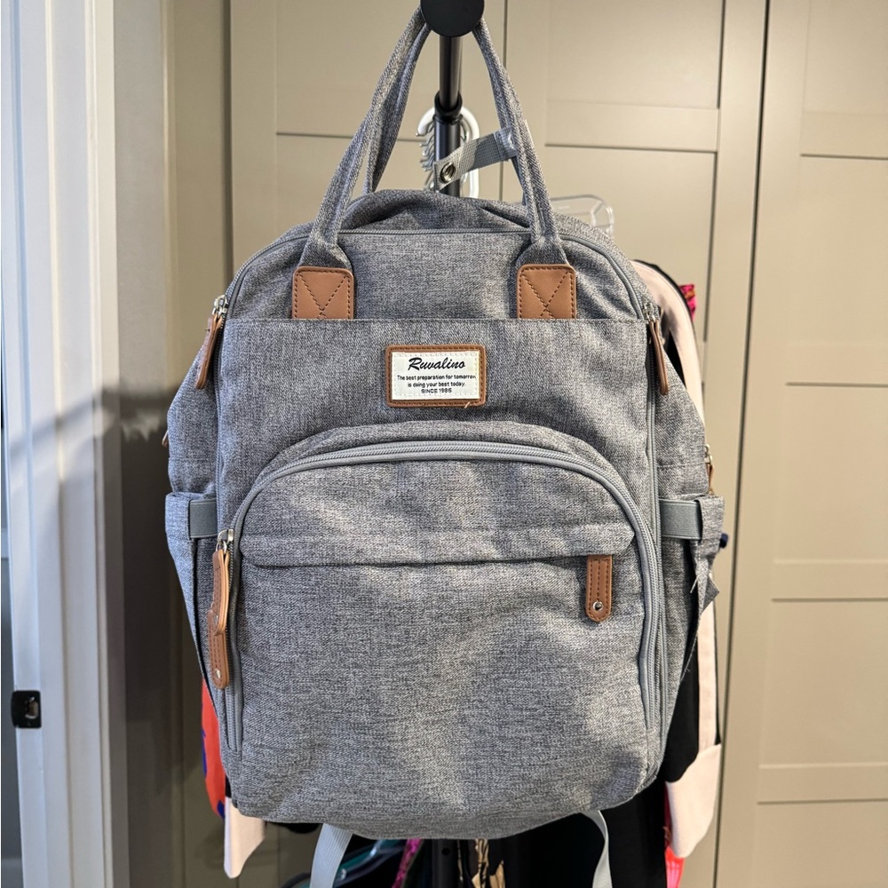 RUVALINO grey diaper bag baby bag from Amazon. Good condition